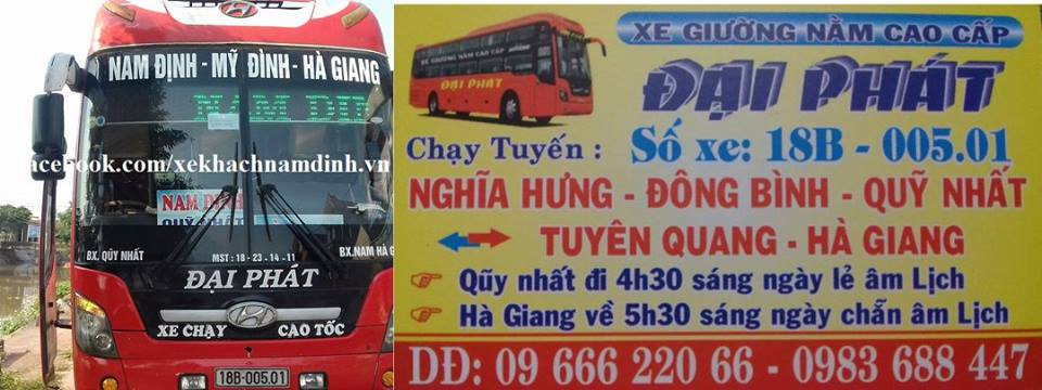 Đại Phát xe khách Tuyên Quang Giao Thuỷ Nam Định