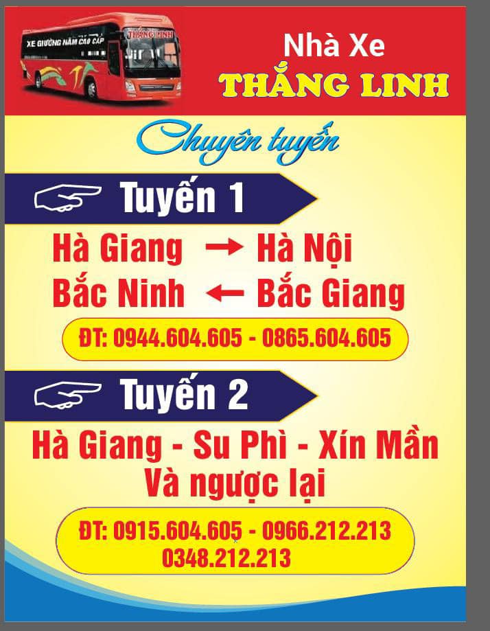 Số điện thoại xe Hà Giang đi Bắc Giang Thắng Linh
