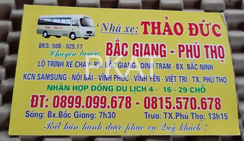 Xe khách Phú Thọ Bắc Giang Thảo Đức